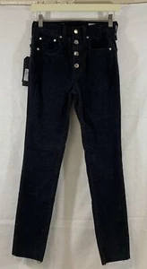 NWT rag & bone Black Women's Corduroy Skinny Button-Fly Ankle Jeans, Sz. 24 - Picture 1 of 3
