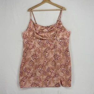 Wild Fable Juniors Size 1X Mini Slip Dress Pink Purple Floral Print Satin Notch - Picture 1 of 8