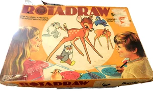 Vtg 60’s Rare ROTADRAW Disney Bambi Magic 6 Discs to draw Skunk Mom Thumper Owl - Picture 1 of 12