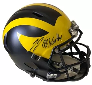 J.J. JJ MCCARTHY MICHIGAN WOLVERINES SIGNED AUTO FULL SIZE REPLICA HELMET PSA - Picture 1 of 2