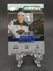 Matt Boldy 2022-23 UD Credentials Debut Ticket Access Clear Cut Rookie #125/249 - Picture 1 of 2