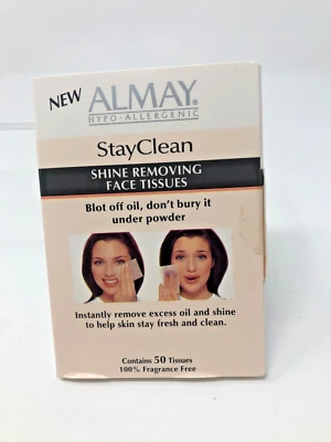 Almay Stayclean Shine Removing Face Tissues Oil Blotting Papers New - Image 1 of 2