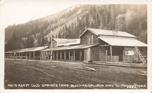 Postal LP60 Bozeman Montana Karst Cold Springs Camp to Yellowstone Park RPPC - Imagen 1 de 2