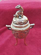 Vintage Brass Dragon Incense Bowl - ornate ornament