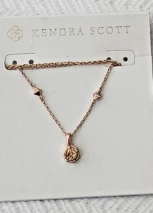 Kendra Scott Nola Pendant Necklace Rose Gold Drusy Quartz NWT & Pouch - Picture 1 of 4