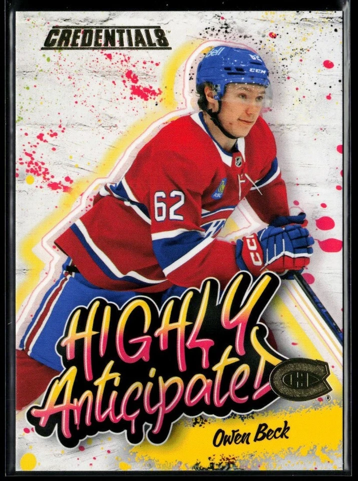 2023-24 Upper Deck Credentials Highly Anticipated #HA-40 Owen Beck RC - Image 1 of 2