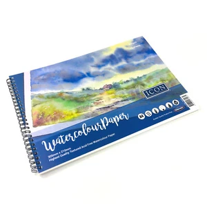 A4 Watercolour Paper Pad 300gsm Watercolour Pad Elite Textured Paper White - Picture 1 of 7