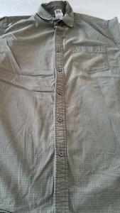THE NORTH FACE Men's Shirt Size Large Collar Short Sleeve Button Down GREEN - Picture 1 of 9