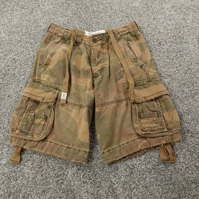 VTG Abercrombie Fitch Shorts Mens 28 Brown Camo Cargo Paratrooper Military Y2K - Image 1 of 4