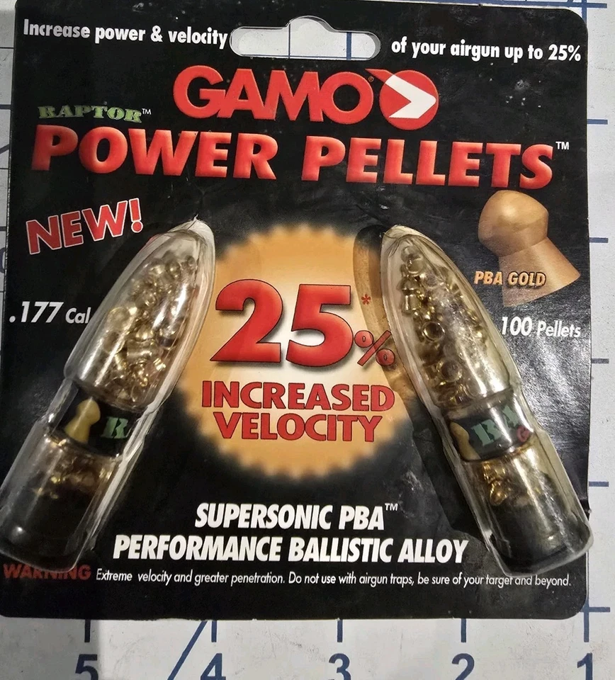 Gamo ~ Raptor питания гранулы Supersonic PBA-18k золото, 25% быстрее, 0,177cal. 100 карат - Изображение 1 из 3