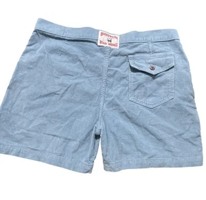 Birdwell Beach Britches Shorts Mens Size 35 Blue Corduroy Button Fly Cotton USA - Picture 1 of 10