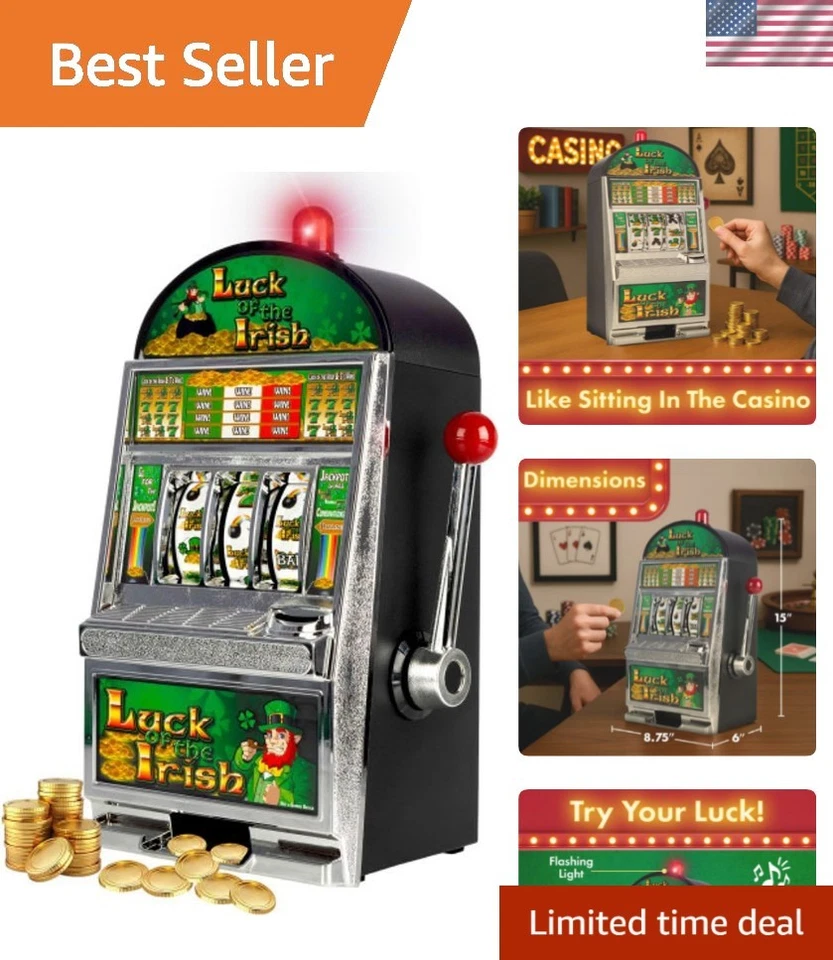 RecZone Luck of the Irish Slot Machine Bank 15-Inch