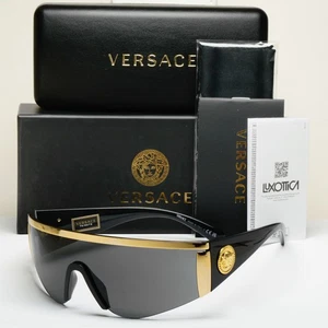 Versace Sonnenbrille Gold Medusa Shield Visor Schwarz 1996 Tribute MOD 2197 1000/87 - Bild 1 von 12