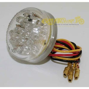 Feu Arrière Moto Phare Rond Moto Transparent LED Disc Approuvé 37x18mm - Picture 1 of 1
