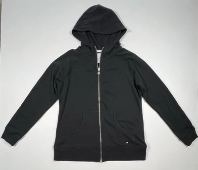 VICTORIA’S SECRET Angel Wings Zip Hoodie Womens L Black Rhinestone Logo Sweater - Image 1 of 4