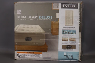 Colchón de aire ultra felpa Intex 64425ED Dura-Beam Deluxe con bomba incorporada doble Foto 1 de 4