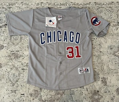 Majestic Auténtico Chicago Cubs Greg Maddux #31 Gris Camiseta de Béisbol Para Hombre Talla: M Foto 1 de 4