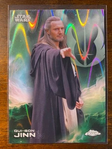 2025 Topps Chrome Star Wars Qui-Gon Jinn #152 RayWave Refractor - Picture 1 of 2