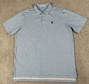 Peter Millar Summer Comfort Polo Shirt Mens XL Blue Geometric Short Sleeve A2 - Picture 1 of 9