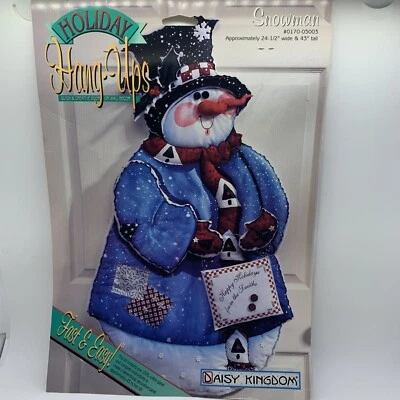 NEW DAISY KINGDOM  #0170-05003 SNOWMAN HANG-UPS FABRIC PANEL KIT 43" tall    - Image 1 of 3