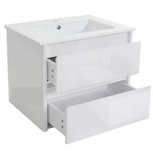 Waschbecken + Unterschrank MCW-B19, Badezimmer, hochglanz 50x60cm weiß - Bild 1 von 7