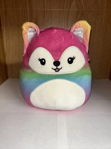 Squishmallow 8" Xenia Fox Rainbow Ombré Stuffed Plush Animal Kellytoy - Picture 1 of 12