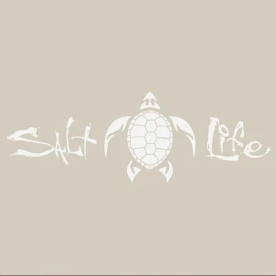 Salt Life Decal - 12" Medium Surface Mount Sticker - Turtle - White SA847 - Image 1 of 4