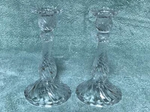 SELTEN NEU PAAR Two's Company Kristall Kerzenständer 7 3/4" HOCH, 4" SOCKEL - Bild 1 von 1