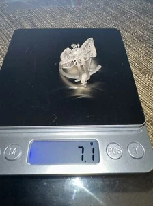 Solid Sterling Silver Pin Made In India. 1.5”Lx1.25 W . 7g Weight - Picture 1 of 5
