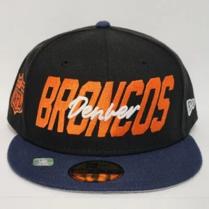 New Era 59Fifty NFL Denver Broncos On Field Hat Size 7 5/8 Fitted Cap Black Blue - Picture 1 of 7