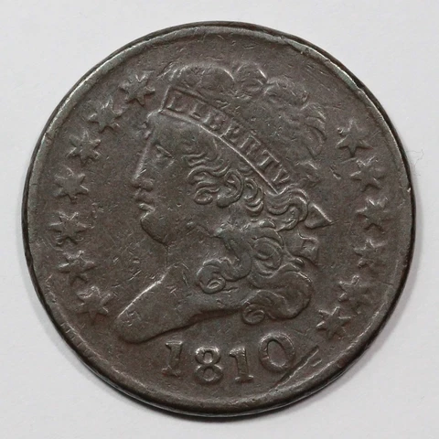 1810 C-1 Classic Head Half Cent Coin 1/2c Cover
