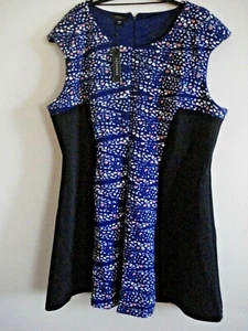 Vestido para dama sin mangas diseño confeti azul talla 3X - Imagen 1 de 2