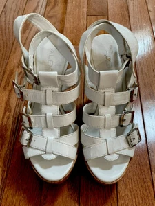 Aldo Platform Staphylococcus Faux High Hill Wedge Sandals6.5 - Picture 1 of 5