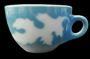 4 Vintage SYRACUSE CHINA Coffee Tea Cups Oakleigh Pattern Blue Leaf - Picture 1 of 5