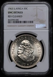 South Africa 1963 50C Fifty 50 Cent NGC UNC Details - Picture 1 of 3