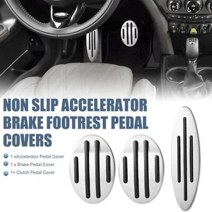 Manual Foot Pedals Kit Brake Clutch Gas Pedal Cover for Mini Cooper JCW R52 R53 - Picture 1 of 7