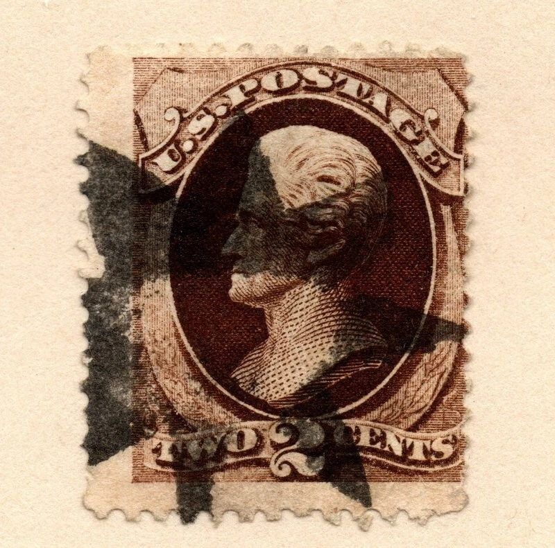 146 STAMP WITH  FANCY STARBURST  CANCEL, FREE DELIVERY IN USA - Image 1 of 1