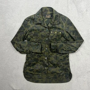 Zara Light Overshirt Jacket Women Small S Button Close Collared Camouflage Green - Picture 1 of 7