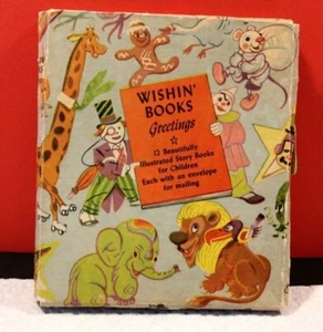 Vintage Wishn' Book 1950's Children’s Story Greeting Cards Set of 8 w/ Cover New - Picture 1 of 9