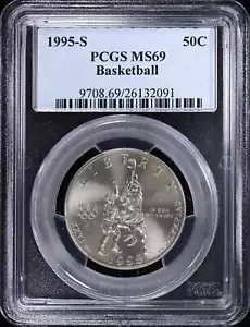 1995-S 50c Basketball Commemorative Half Dollar PCGS MS 69 - Picture 1 of 4