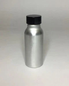 50ml Aluminium Boston Bottles With Smooth Black Screw-On Cap ANY AMOUNT - Picture 1 of 1