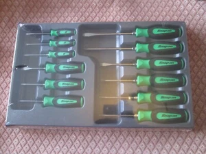 Schnappschraubendreher Set 12tlg. gemischt flach / Philips / Torx Soft Grip in grün - Bild 1 von 12