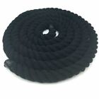 16mm Natural Black Cotton Rope x 50 Metres, 3 Strand Cord, Pure Cotton Rope