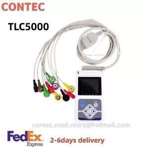 Nuevo TLC5000 12 cables Holter ECG 24 horas monitor sincronización PC análisis de software, FDA - Imagen 1 de 12