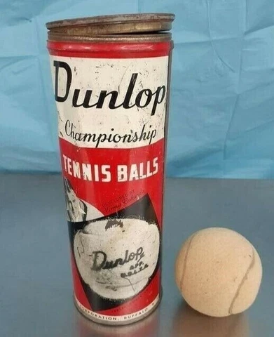 Vintage  Dunlop Tennis Ball Can (Vinnie Richards) GREAT FOR DISPLAY !!! W/ LID Cover