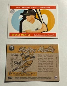 2021 TOPPS X MICKEY MANTLE COLLECTION YANKEES #21 - 1960 TOPPS AS - FREE SHIP - Picture 1 of 1