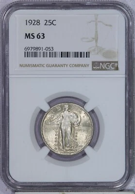 1928 Standing Liberty Quarter 25c NGC MS63 - Image 1 of 2