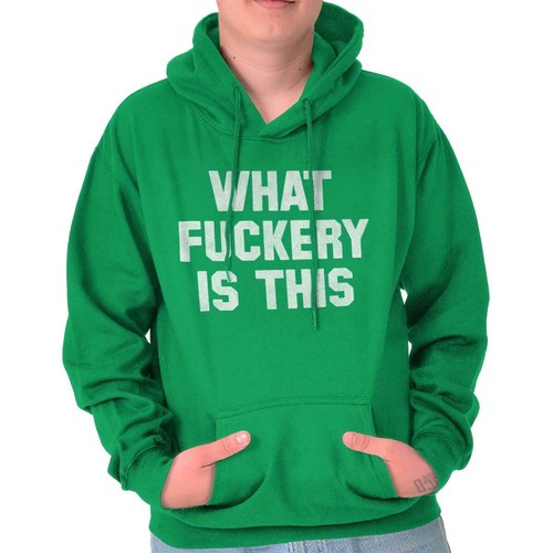 RHUDE What F***ery Is This Funny Sarcastic Vulgar Adult Long Sleeve Hoodie Sweatshirt