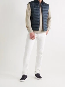 Loro Piana Mens Virgin Wool Silk Rain System Goose Down Padding Vest Sz XL Flaw - Picture 1 of 22