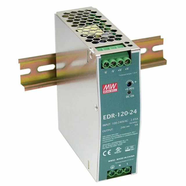 MEAN WELL EDR-120-24 120W 24V 5A Single Output Industrial DIN Rail Power Supply